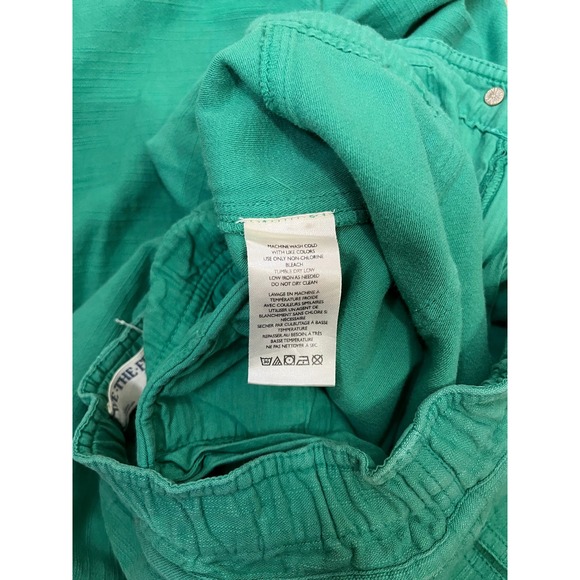 WE THE FREE Emerald Green Cargo Pants Paperbag Waist Drawstring Pockets Size L - Picture 5 of 6